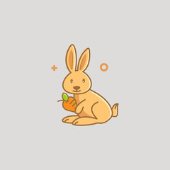 Rabbit logo template vector illustration