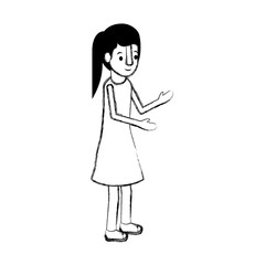 isometric little girl character vector illustration design