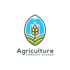 wheat farm logo template vector illustration