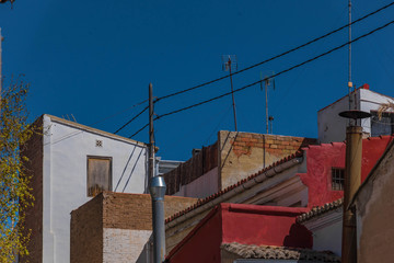 Valencia El Cabanal bunt bemalte Häuser