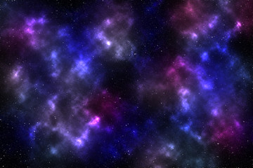 Fototapeta na wymiar Large cluster of stars. Colorful nebula. Space abstract background