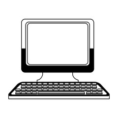Desk computer symbol vector illustration graphic design