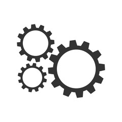Settings gears icon. Cogwheel symbol. Machine pictogram, flat vector sign isolated on white background. Simple vector illustration for graphic and web design.