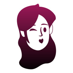 Young woman face cartoon vector illustration graphic design