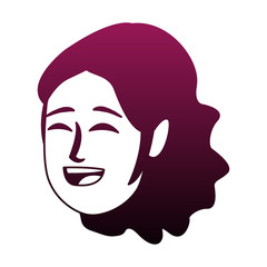 Young woman face cartoon vector illustration graphic design