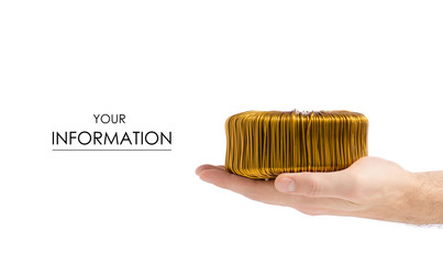 Transformer coil in hand pattern