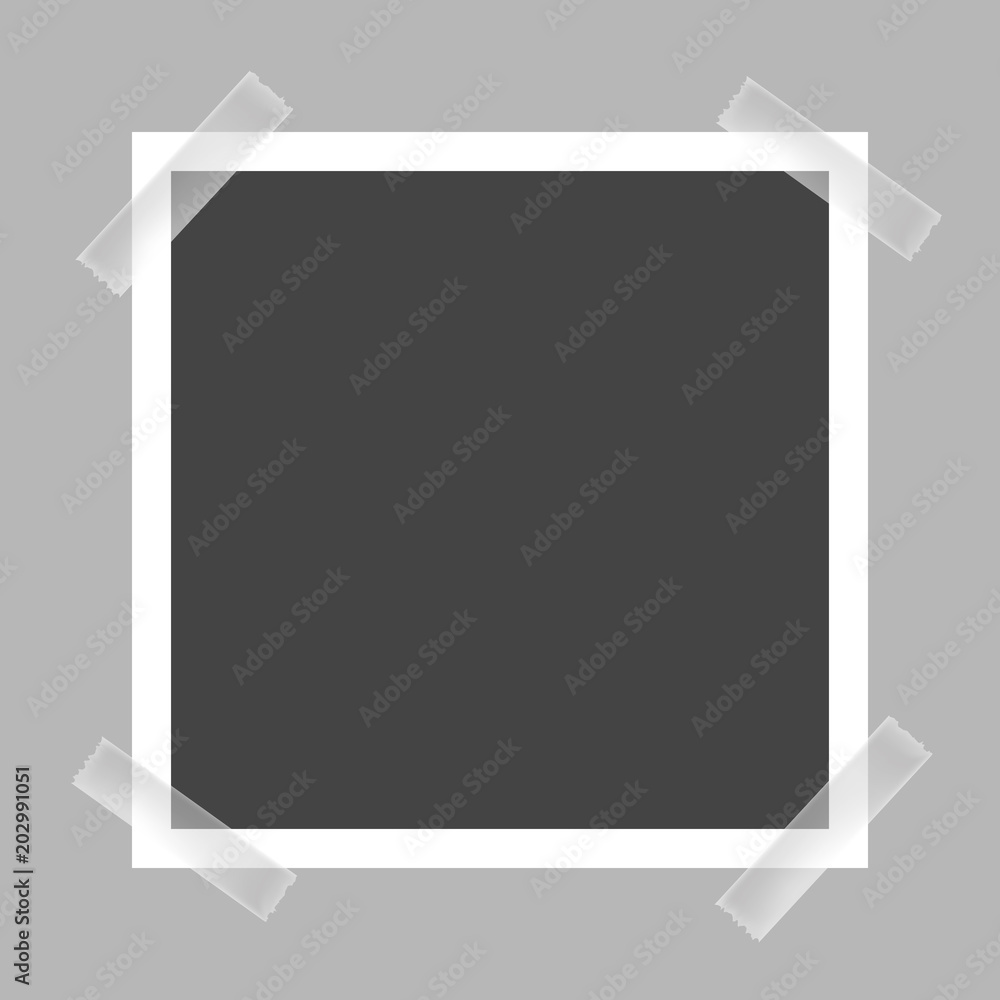 Poster vector image of a square frame for photos. icons of an empty realistic photo frame