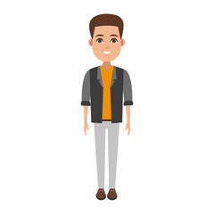 Young man cartoon with casual clothes vector illustration graphic design