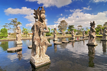 Fototapeta na wymiar Statue at the Tirtagangga Water Palace in Bali, Indonesia.