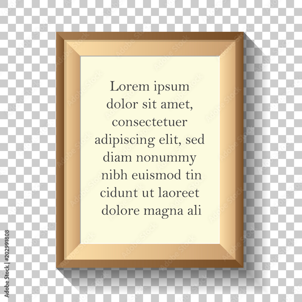 Poster vector image realistic frame for photography or painting. icon of a frame in a modern style on a tra