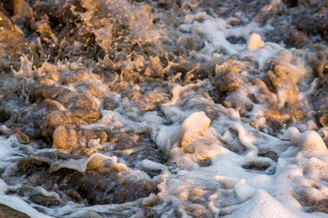 Water splashes with foam
