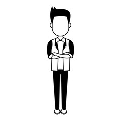 Young man cartoon with casual clothes vector illustration graphic design