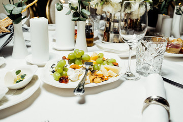 Elegant table setting in wedding