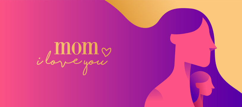 Happy mother day web banner for children love