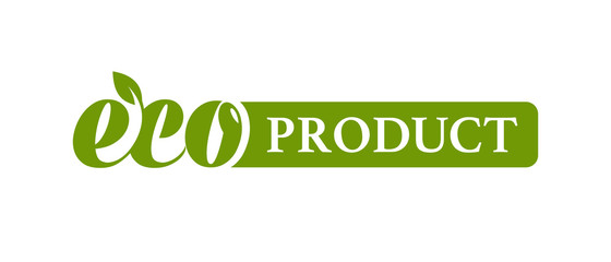 Eco product logo with leaf