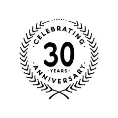 30 years design template. 30th vector and illustration.