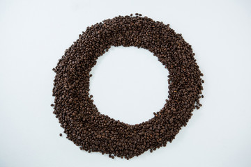 Coffee beans forming circle shape