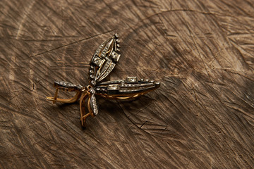 Diamond earrings jewellery, close-up. Beautiful luxury brilliant jewelry