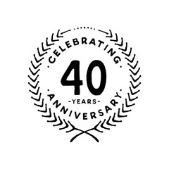 40 years design template. 40th vector and illustration.