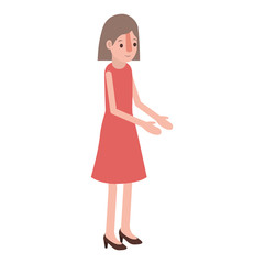 isometric woman avatar character vector illustration design