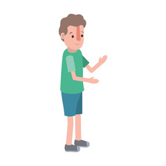 isometric little boy character vector illustration design