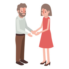 Fototapeta premium couple isometrics avatars characters vector illustration design