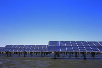 Solar panels on the water