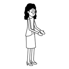 isometric woman avatar character vector illustration design