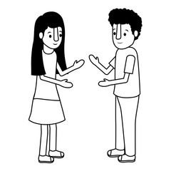 isometric little kids couple character vector illustration design