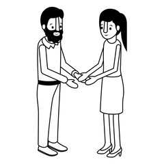 couple isometrics avatars characters vector illustration design