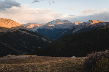 A mountain sunset at Independence Pass near Aspen, Colorado.