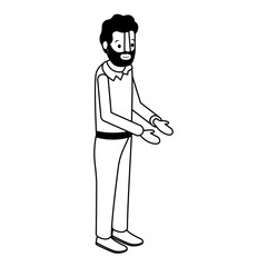 isometric man with beard avatar character vector illustration design