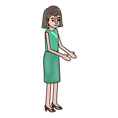 isometric woman avatar character vector illustration design