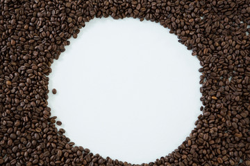 Coffee beans forming circle shape