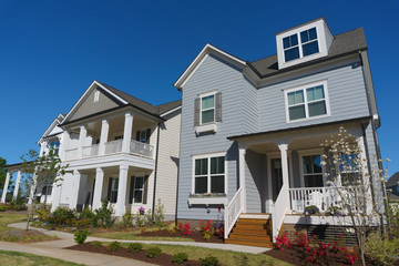 Street of residential suburban homes