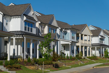 Street of residential suburban homes