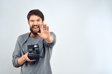 young man with camera