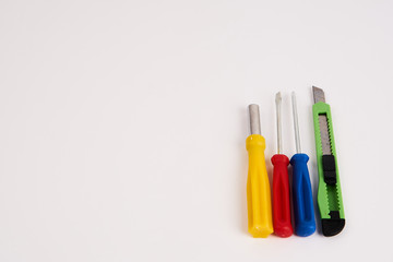 colorful markers isolated on white background