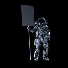 Fototapeta na wymiar Astronaut in darkness. Mixed media