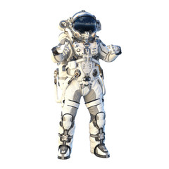 Astronaut on white. Mixed media