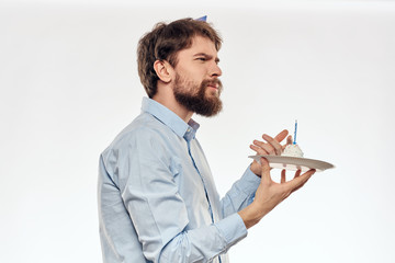 portrait of young man with book