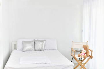 The white bedroom interior on Elegant decoration