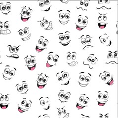 emoticons seamless pattern. face expressions vector illustration