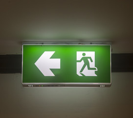Exit sign on board