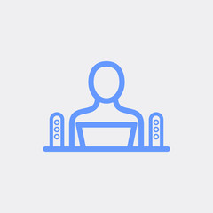 Fototapeta premium Human resources department. Business people icon simple line flat illustration.Vector icon