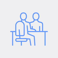 Human resources department. Business people icon simple line flat illustration.Vector icon
