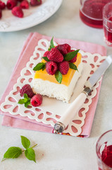 Lemon Semifreddo with Raspberries