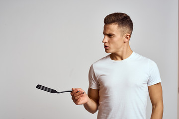 man preparing to eat