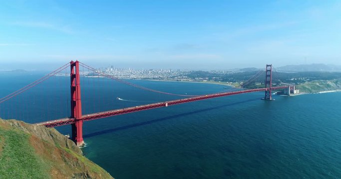 Aerial view of Golden Gate Bridge in San Francisco 