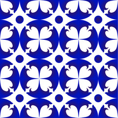 blue and white flower pattern
